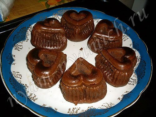 Шоколадные кексы с вишней и грецкими орехами